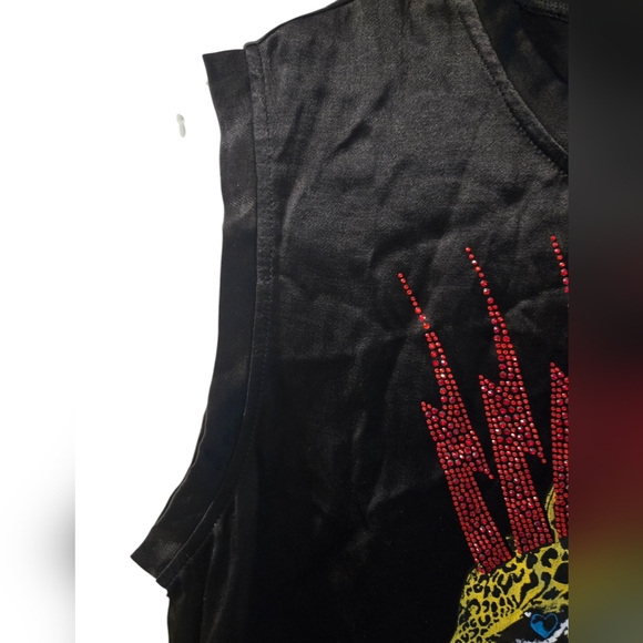 NWT Lauren Moshi Crystal Linette Punk Leopard tank Top - Picture 7 of 10